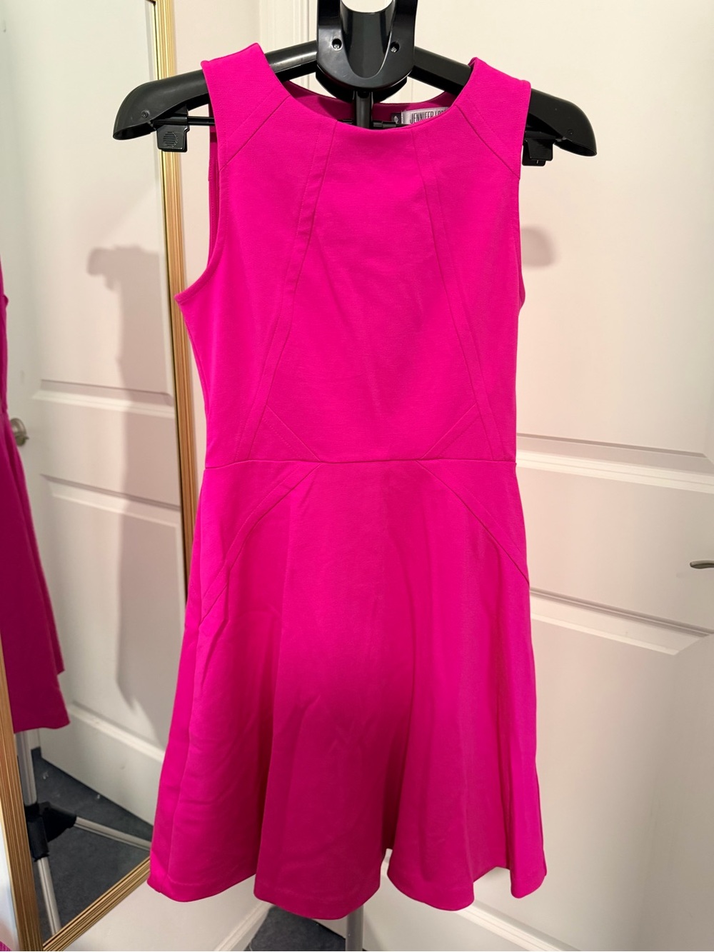 Jennifer Lopez Hot Pink Sleeveless Midi Dress